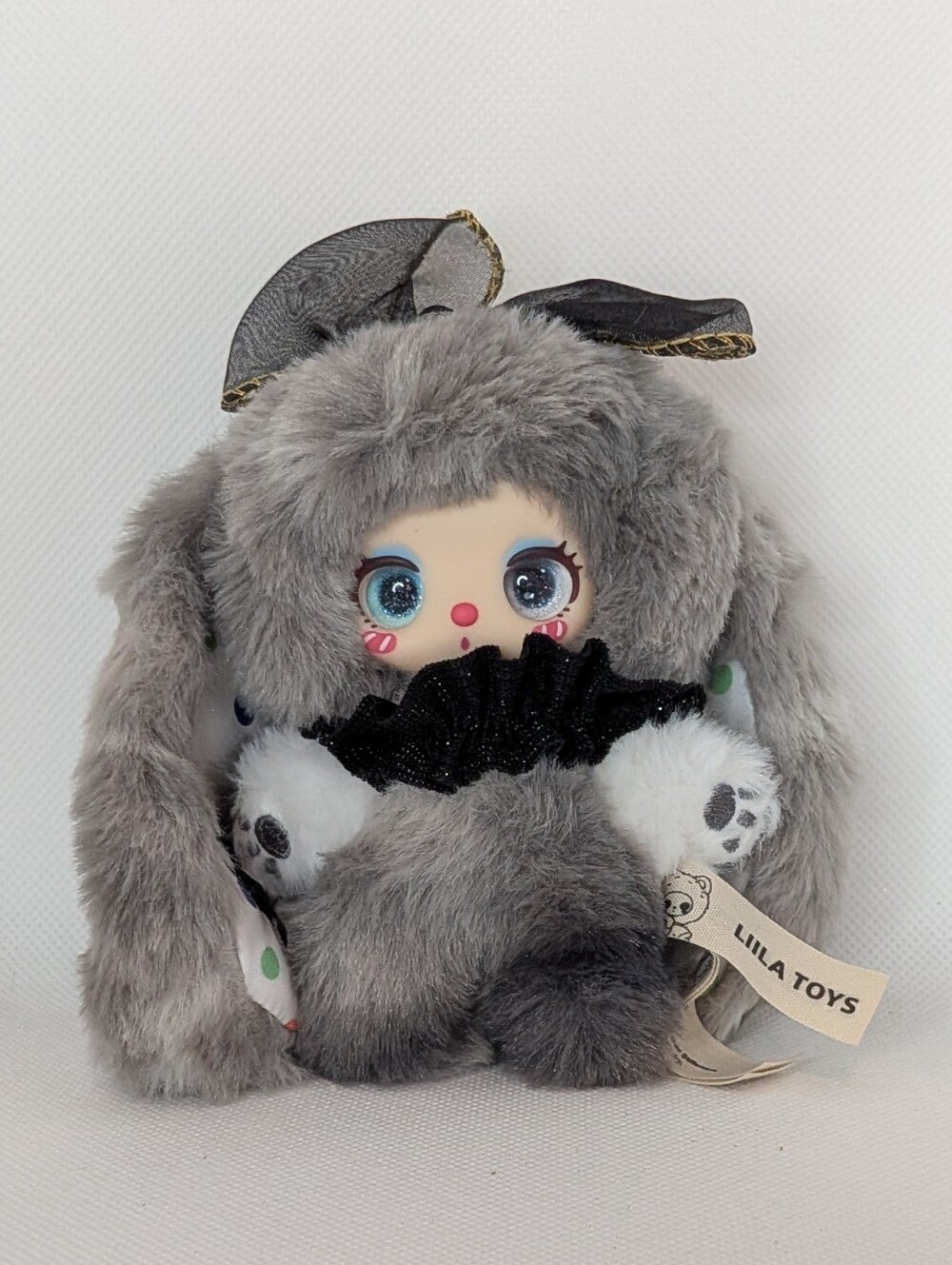 CUREPLANETA Liila Toys Rainbow Candy Bunny Plush Pendant - Fluff Ash